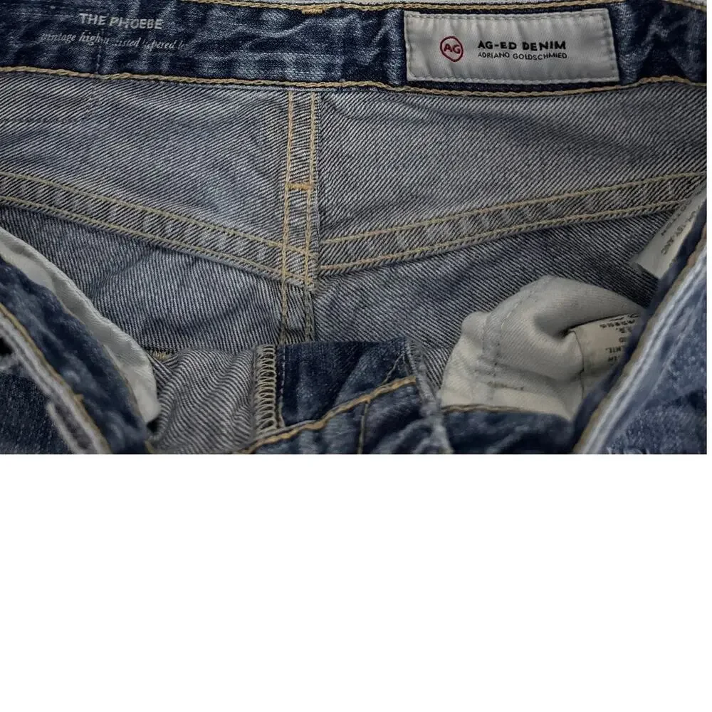 AG Adriano Goldschmied The Phoebe High Waist Straight Blue Jeans Size 25